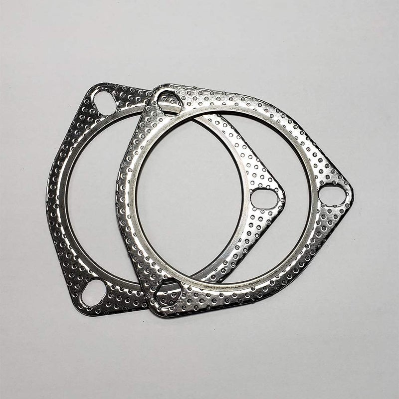 3.5" 3 Bolt MLSG High Temp Exhaust Gasket w/SS Fire Ring (Qty 2)